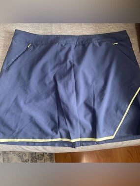 Slazenger Golf Performance Skort Size 14 Blue & Lime Print Pocket Pickleball T3